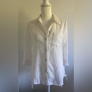 Ninety White Button-Up Long Sleeve 100% Cotton